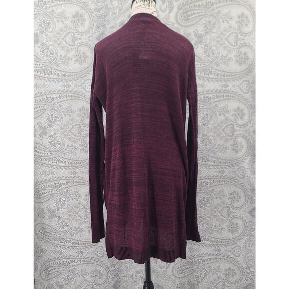 Calvin Klein duster cardigan sweater women's burgundy Size Medium Office cozy - Picture 3 of 11